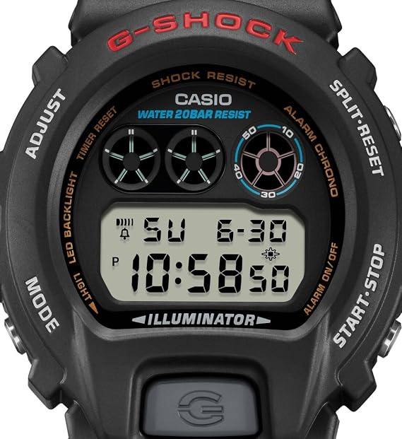 Casio DW-6900U-1DR Wristwatch, Black, Standard