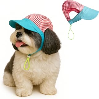 DOG-O-BOW Cotton Check Baseball Cap for Dogs | Premium, Soft & Breathable Cap (Small) Price In India