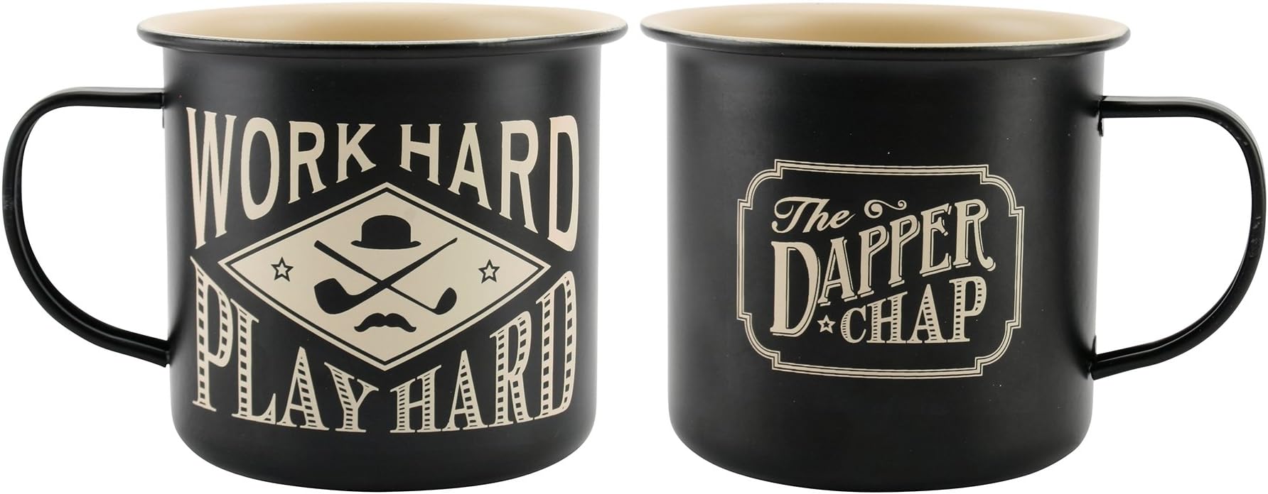 The Dapper Chap 'Work Hard Play Hard' Steel Mug