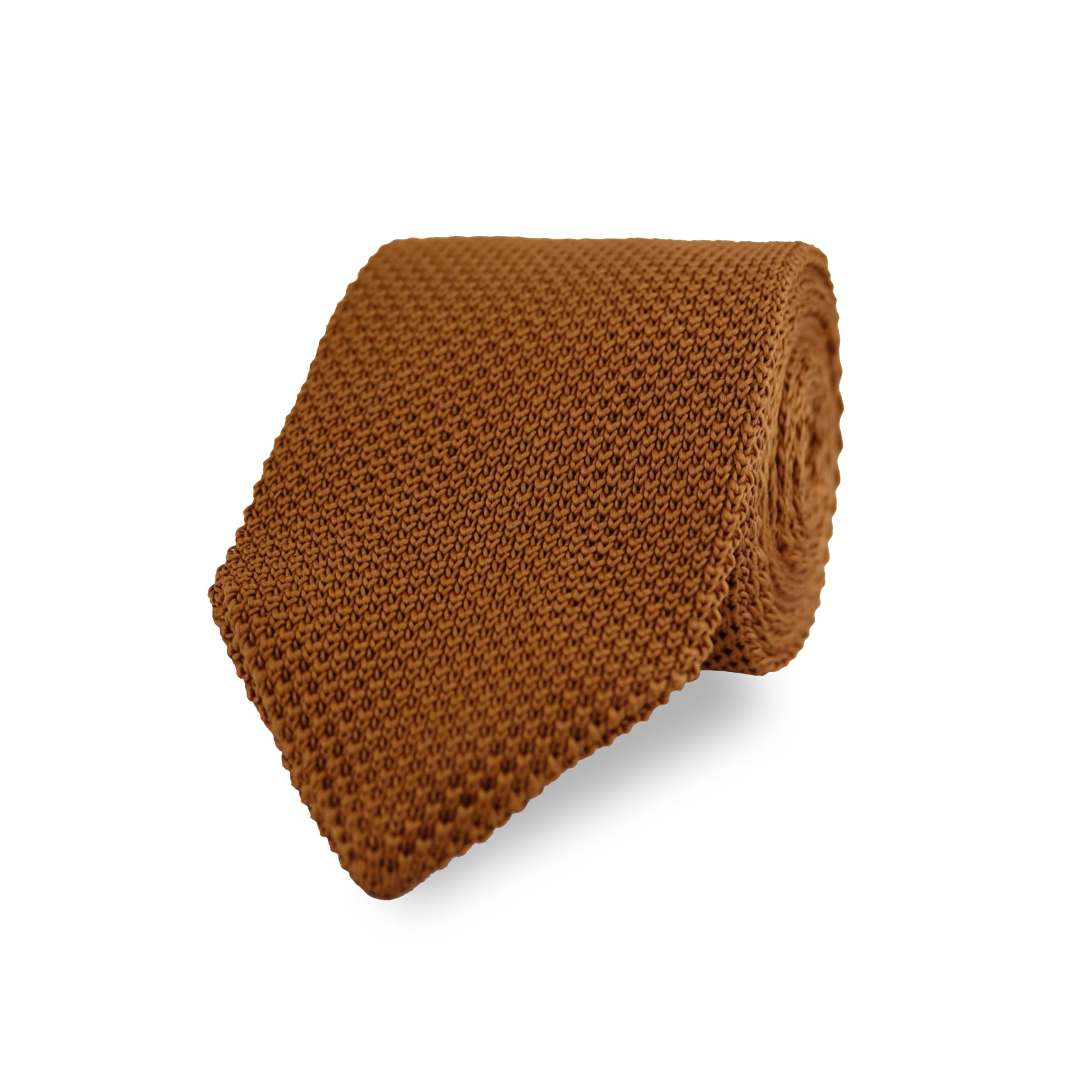 The Gents Lab Caramel Brown Children's Diamond End Knitted Neck Tie Made From 100% Soft Polyester | Over 20+ Colours (Caramel Brown)