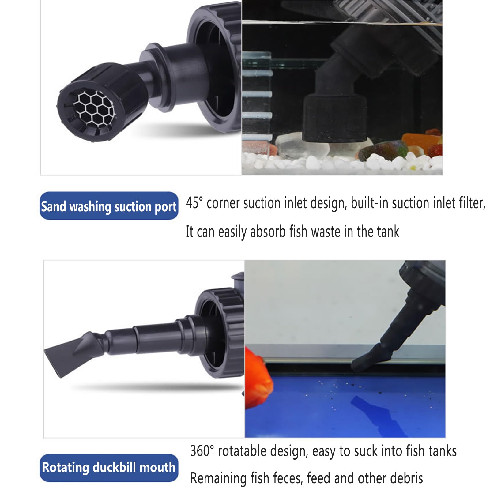 Extractor de Lodos al vacío para Acuario, Limpiador eléctrico de Grava para Acuario, Cambiador de Agua para pecera, Filtro de Agua, Kit de Limpieza para Acuario, Accesorios para pecera