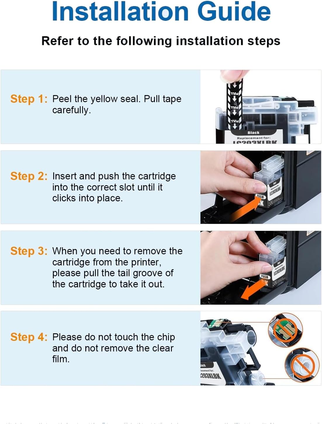 LC203XL Ink Cartridges Replacement for Brothers Ink LC203XL LC203 Ink Cartridges Brothers Printer with MFC-J480DW MFC-J880DW MFC-J4420DW MFC-J680DW MFC-J885DW (2 Black, 1 Cyan, 1 Magenta, 1 Yellow)