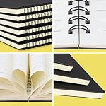 EUSOAR Spiral Carnet de notes du Collège, A5 6packs 5,5x8,3" 120 Pages en ligne Voyage rédaction Notebooks Journal, Memo Notepad Sketchbook, Bureau Affaires Sujet Journal Règle Spirale Livre Journal-Noir