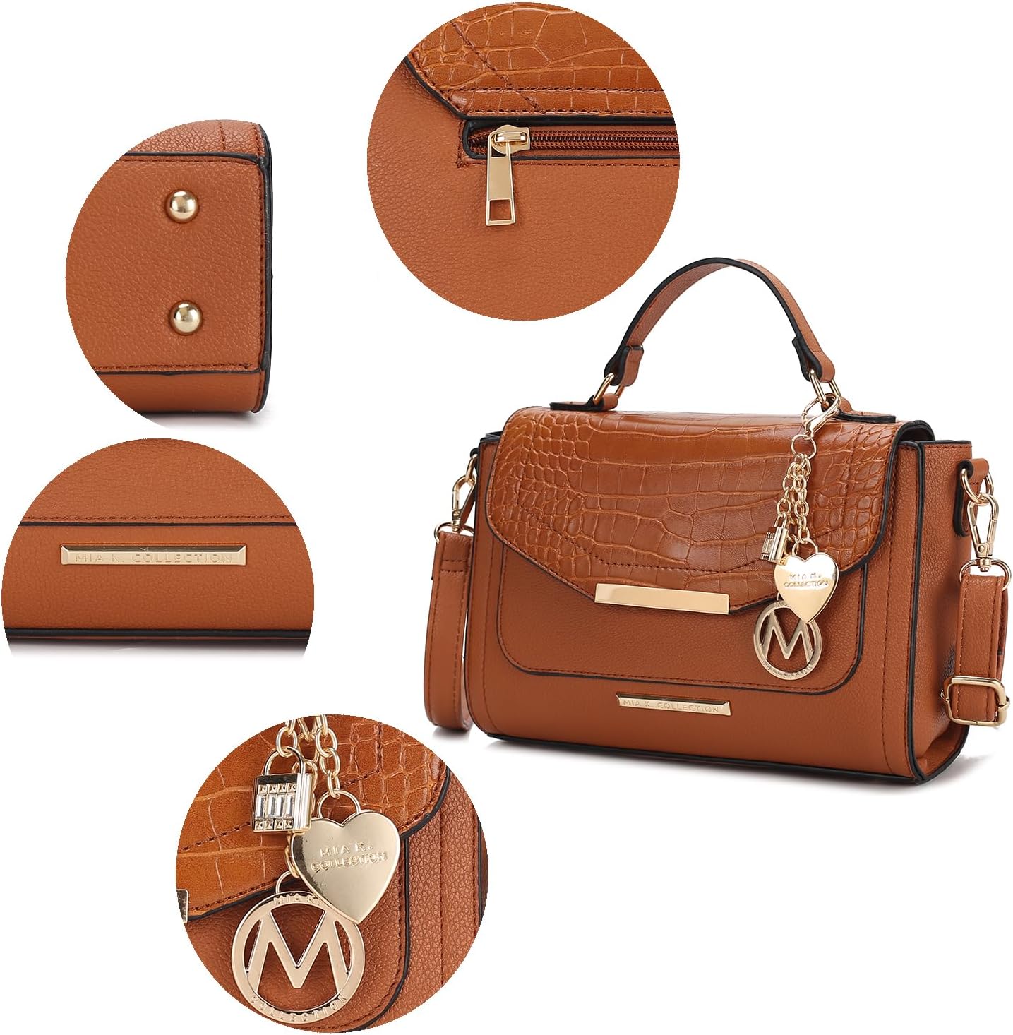 MKF Collection Croco Shoulder Bag for Women, Crossbody Handbag Crossover Ladies Purses - Image 7