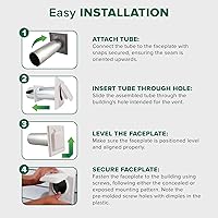 Vista 6 de NO-PEST VENT Exclusiva cubierta de ventilación de secadora de doble puerta, fabricada en Estados Unidos con plástico muy resistente a los rayos UV