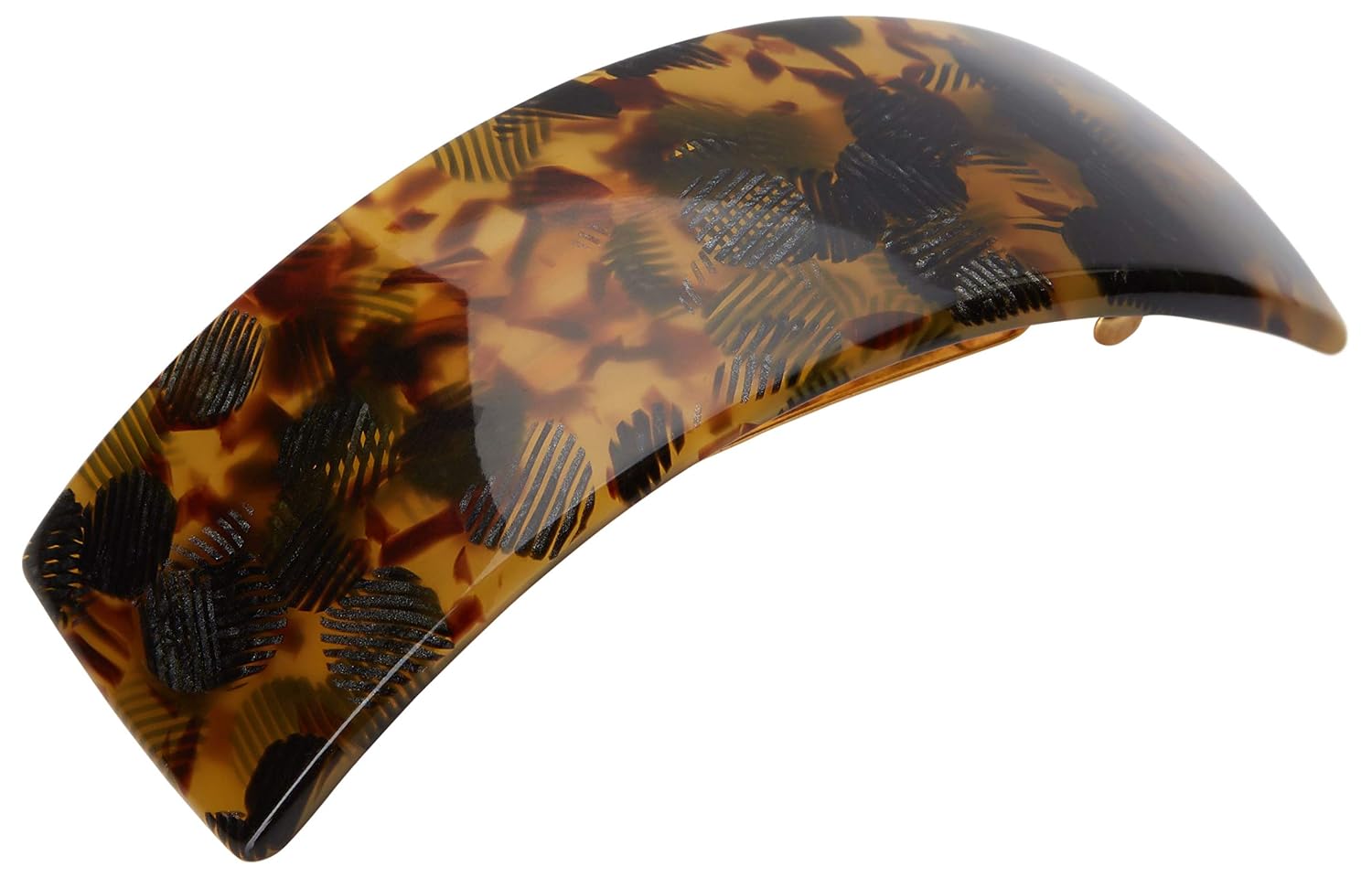 France Luxe Rectangle Volume Barrette, Spot Tortoise