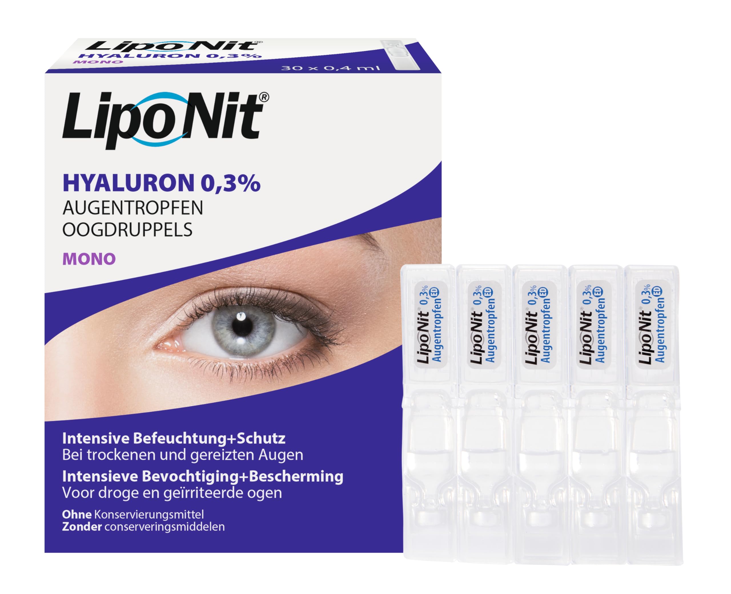 Liponit Augentropfen Gel mono 0,3% Hyaluron, 1er Pack(1 x 20 ml) LNMG