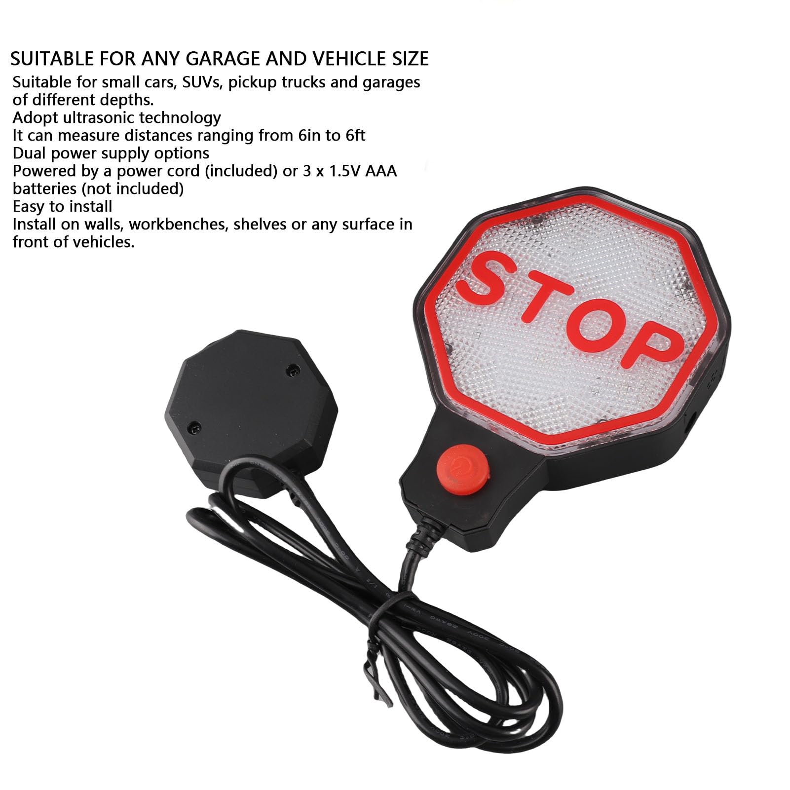 Sensore di Parcheggio per Garage Regolabile, Assistente di Parcheggio Ad Ultrasuoni con Display a LED, per Auto Compatte, SUV, Camion in Spazi Singoli, Doppi e Stretti