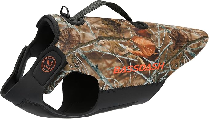 BASSDASH Dog Camo Neoprene Hunting Vest, Waterproof Adjustable