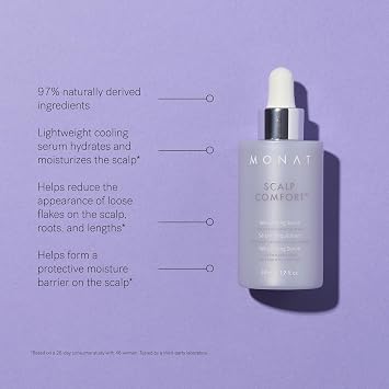 MONAT Scalp ComfortTM Rebalancing Serum - Hydrating & Soothing for Sensitive Scalp, Naturally Derived, Lightweight Cooling Formula for Lasting Relief & Balance | 50 ml / 1.7 fl. oz.