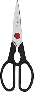 ZWILLING Twin L 8-inch Kitchen Shears, Multipurpose Scissors for Poultry, Herbs, Meat & BBQ, Heavy Duty Stainless Steel Kitchen Scissors with Comfort Grip Handle, Red