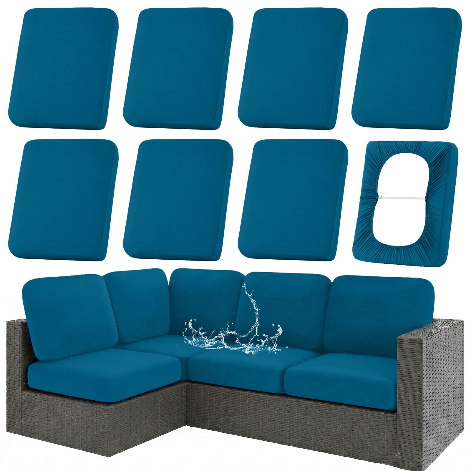 Photo 1 of **SUN DAMAGE (FADED)*** hyha Waterproof Outdoor Cushion Covers, Stretch Patio Slipcovers