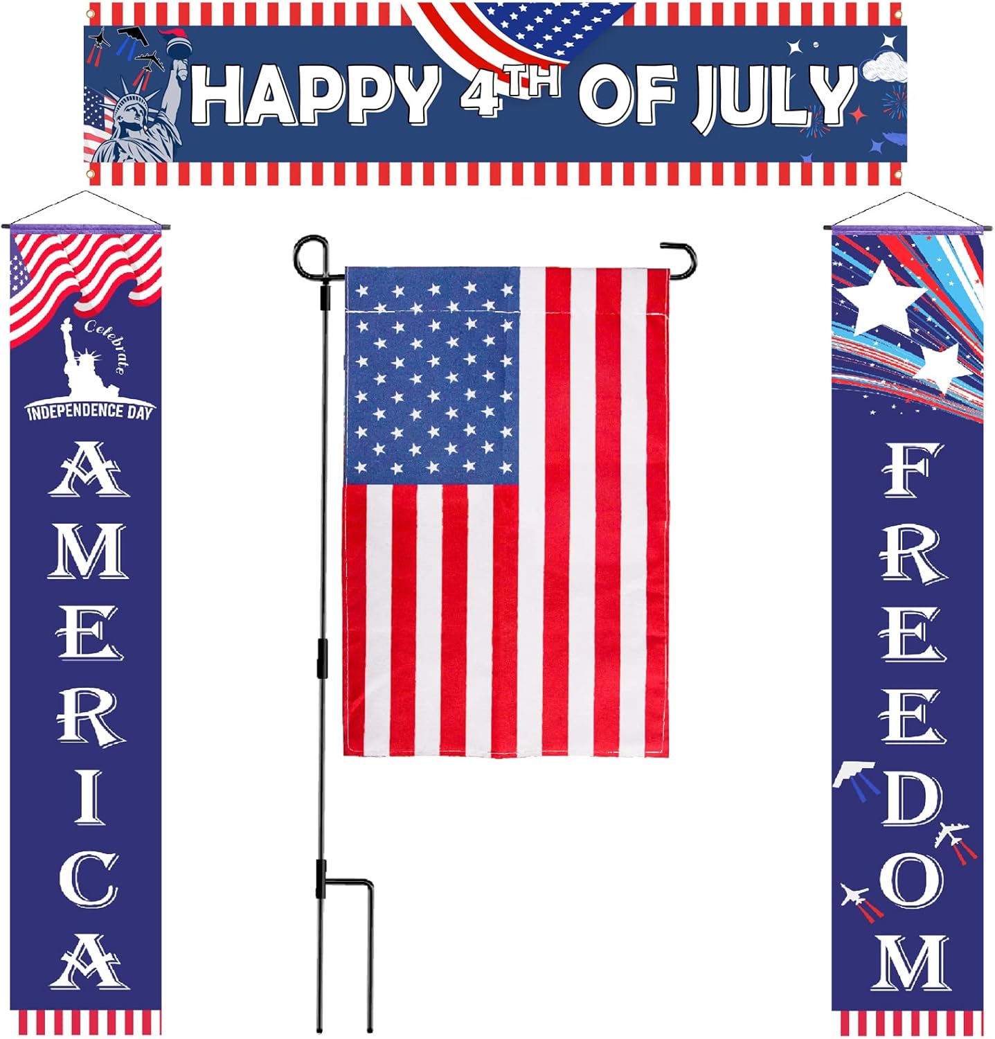 KIRE 5 Pack 4th of July Decorations25 Guests 4th of July