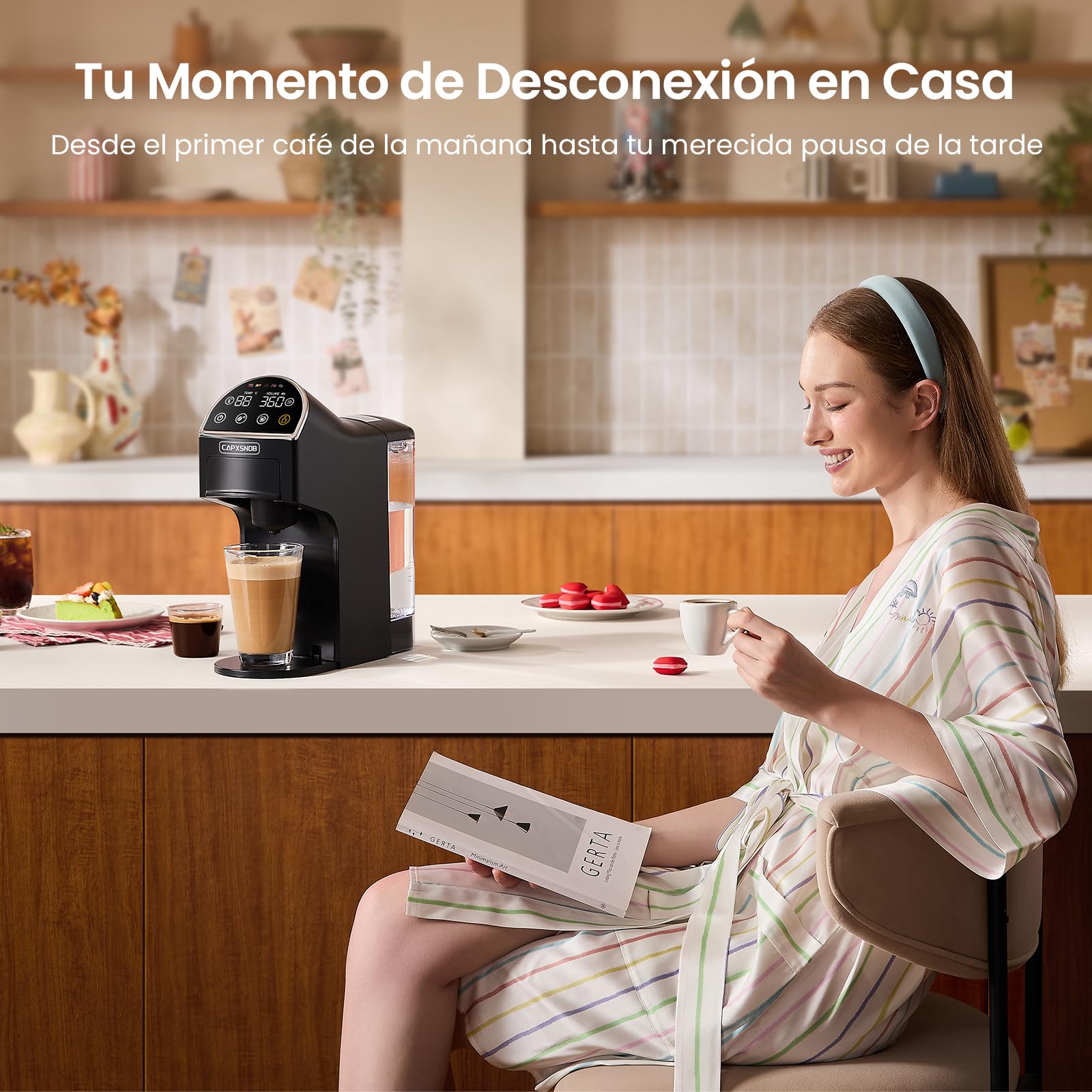 Magician2 Cafetera 5 en 1 para cápsulas Dolce Gusto, Nespresso, Lavazza A Modo Mio, ESE 44mm y Café Molido, Panel Táctil, Auto-Ajuste, Sin Palanca, 20Bar, Máquina Multicápsula Compacta Hogar y Oficina