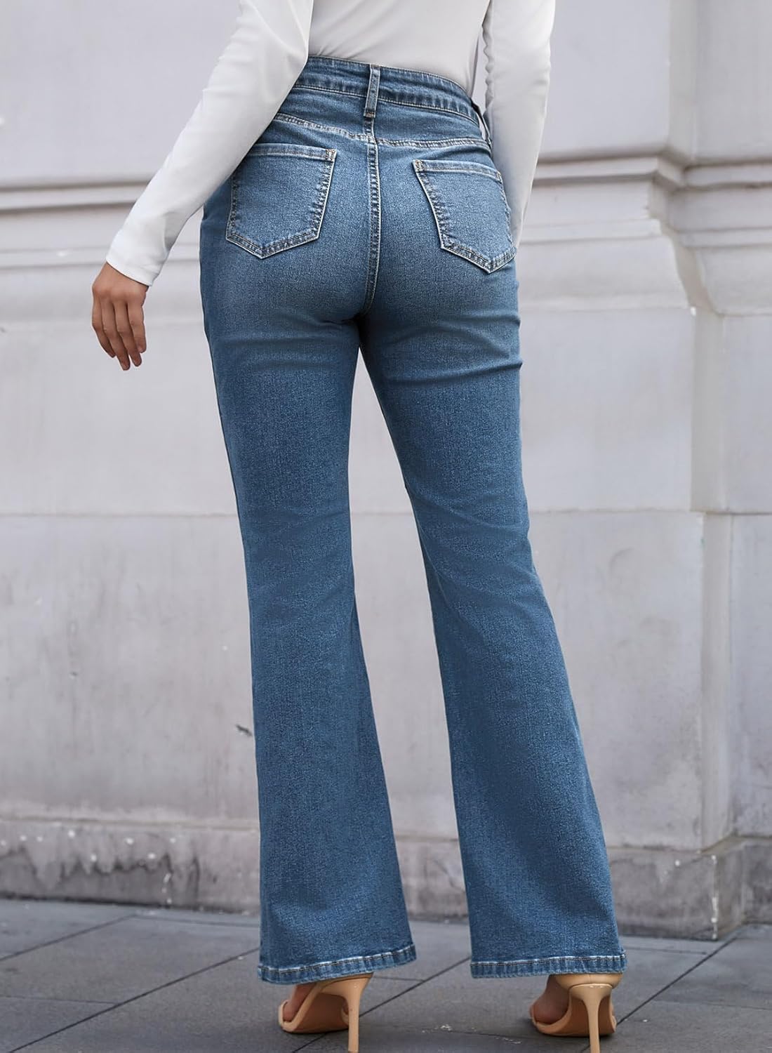 Astylish Women's Trendy Wide Leg Jeans High Waisted Stretchy Ankle Bootcut Jeans Straight Denim Pants with Slanted Pockets - Image 2