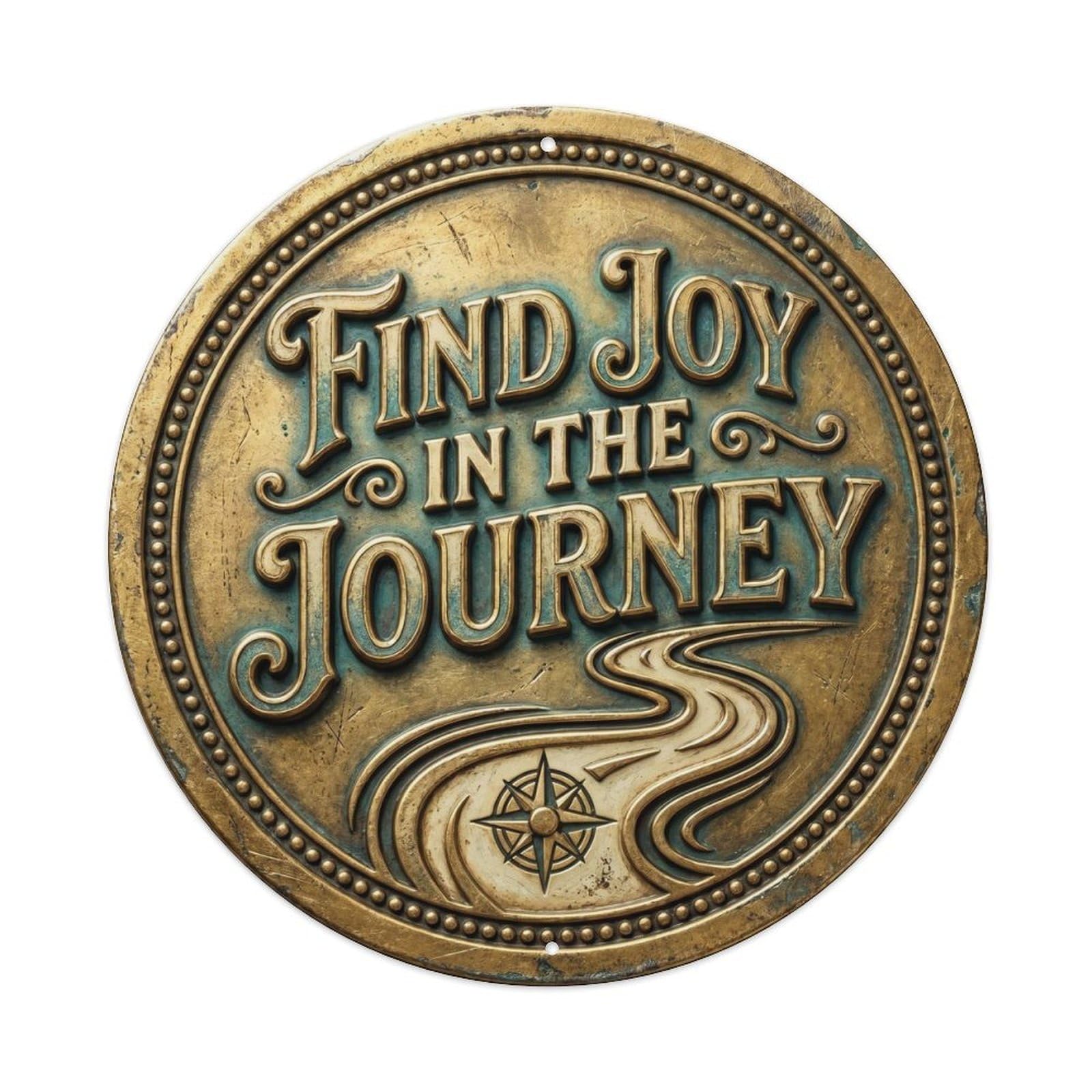 Find Joy in Journey Vintage Garage Display Retro Slogans Vintage Metal Tin Sign Plaque Wall Decor for Cafe, Club Bar, Office, Garden Metal Poster 8x8Inch