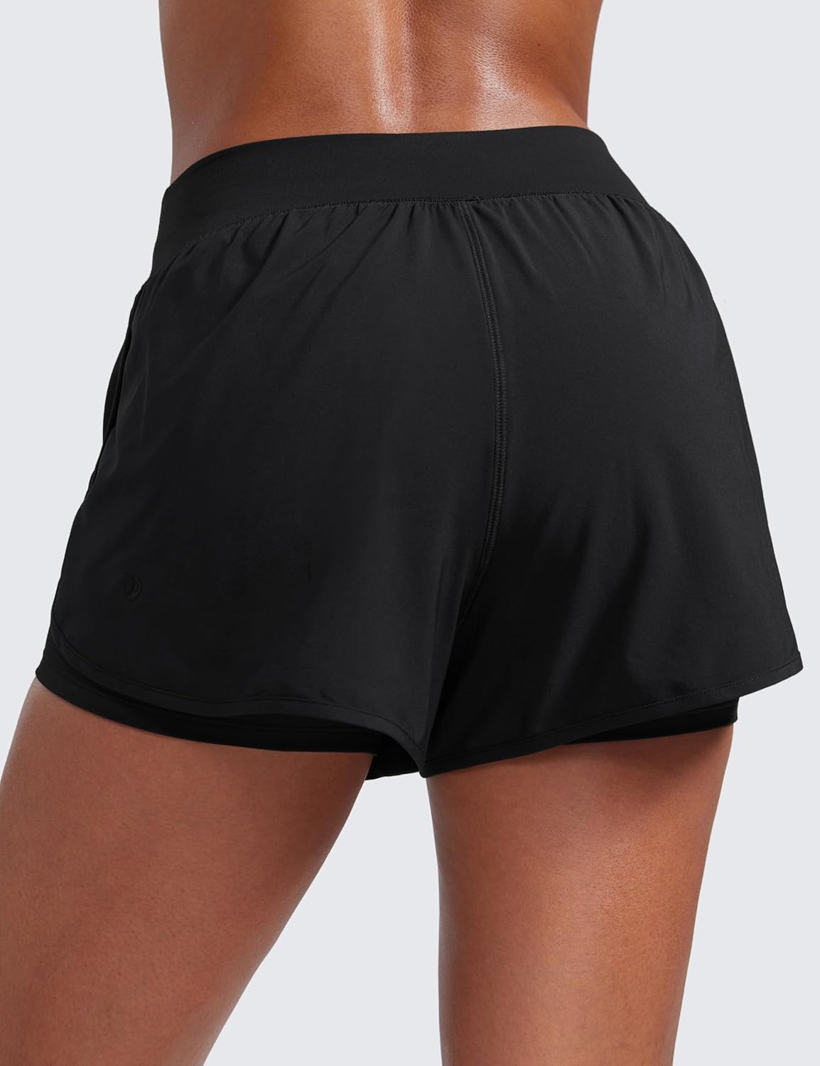 CRZ YOGA 2 in 1 Split Flat Rise Running Shorts for Women 3" - High Waisted Workout Athletic Gym Tennis with Pocket - Image 2