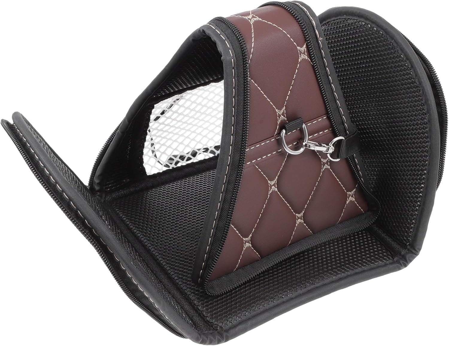 PRETYZOOM Small Animal Carrier Bag for Hamster Chinchilla Hedgehog Brown Nylon Rope Pet Travel Backpack with Ventilation Portable Outdoor Pet Supply