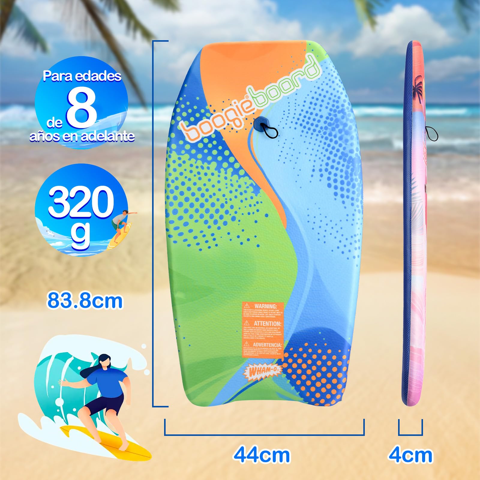 Wham-O Bodyboard 94 x 46 x 10 cm Tabla de natación para Piscina y Playa 2 Unidades