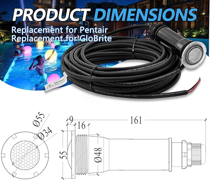 Lámpara de piscina LED RGB 12V 1.5 pulg. para piscina enterrada miniatura 7