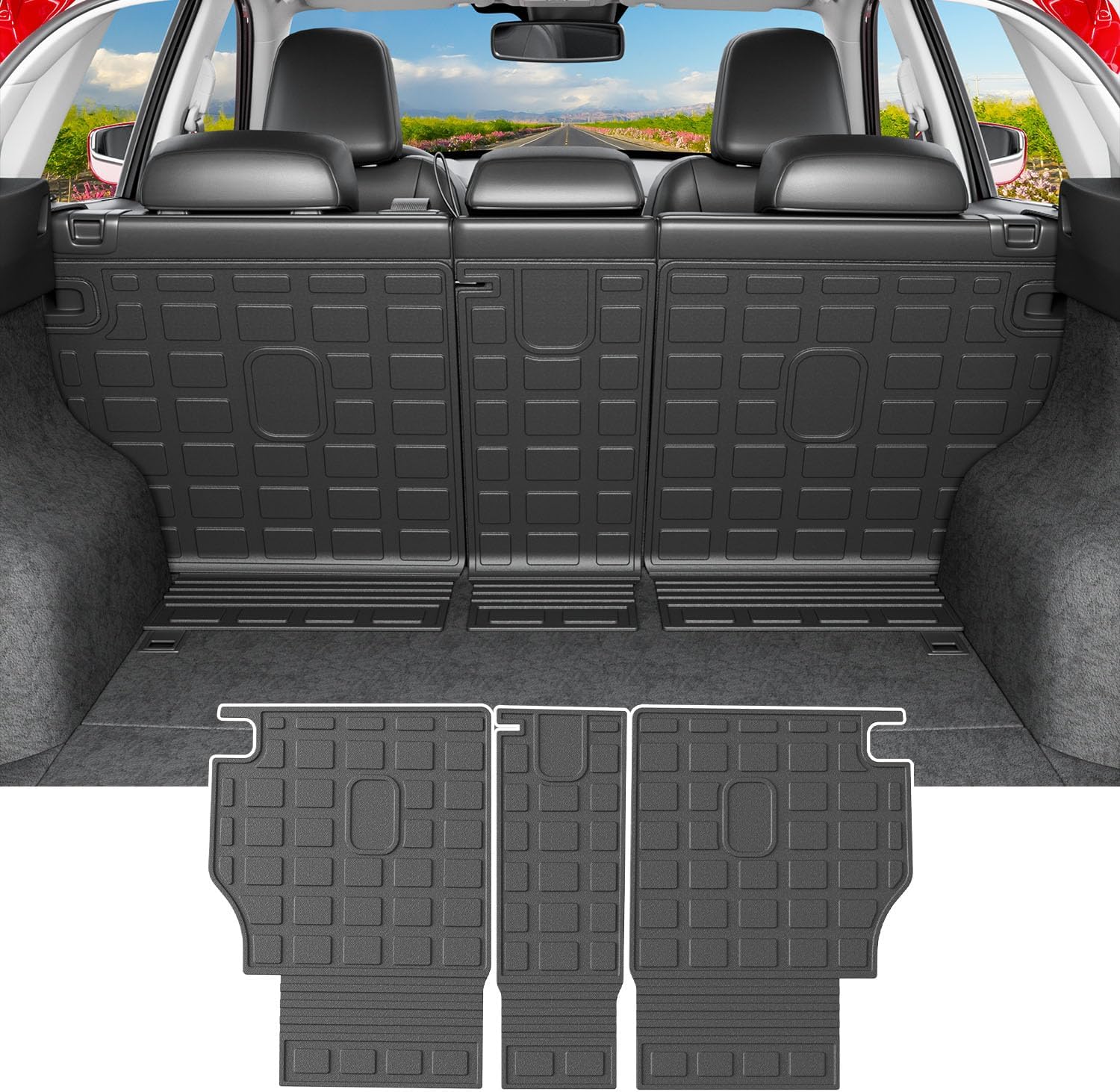 powoq Backrest Mat Compatible with 2017-2025 Mazda CX-5 Cargo Liner Back Seat Protector Replacement for 2017-2019 2020 2021 2022 2023 2024 2025 Mazda CX-5 Accessories(Fit 2017-2024, Rear Backrest Mat)