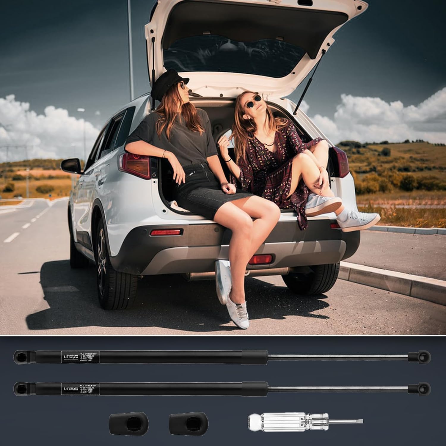 Hatch Lift Supports for Chrysler Town & Country 2008-2016, Dodge Grand Caravan 2008-2020, Trunk Shock Strut Gas Spring(2PC Set) 05109605AB