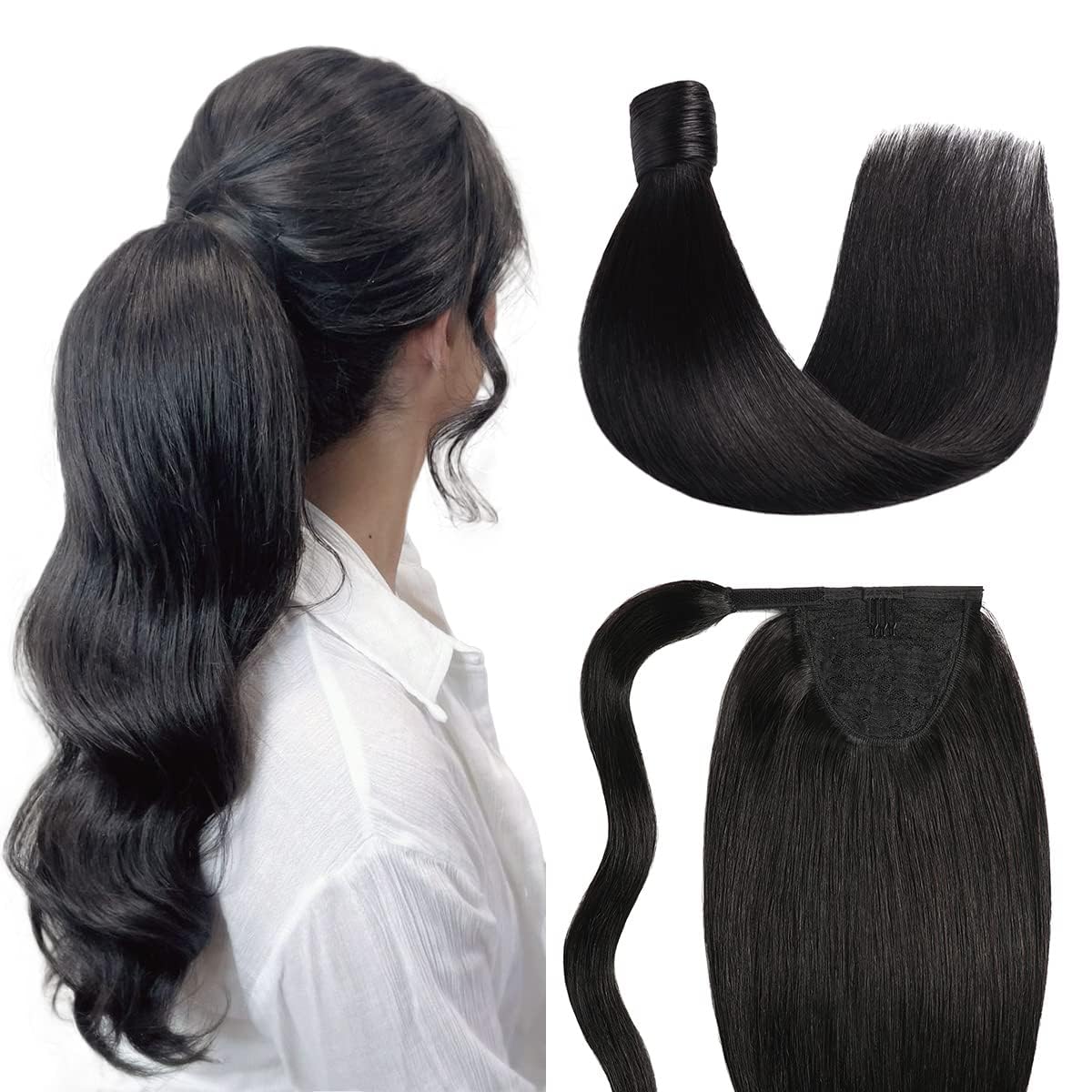 Majik Human Hair Ponytail|Your Look With Around Wrap Versatile Ponytail|in Black for Women and Girls|(18 Inch, Black) - Review, Price and Buying Guide