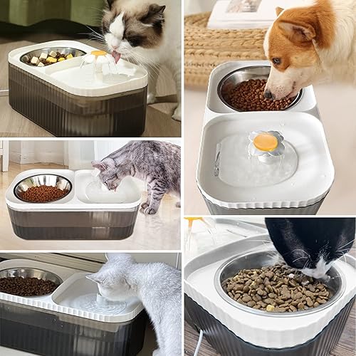 Miniatura 6 de Suertree 6 filtros de repuesto y esponjas de prefiltro de repuesto para fuente automática de mascotas de 3 L, fuente de agua para gatos, dispensador