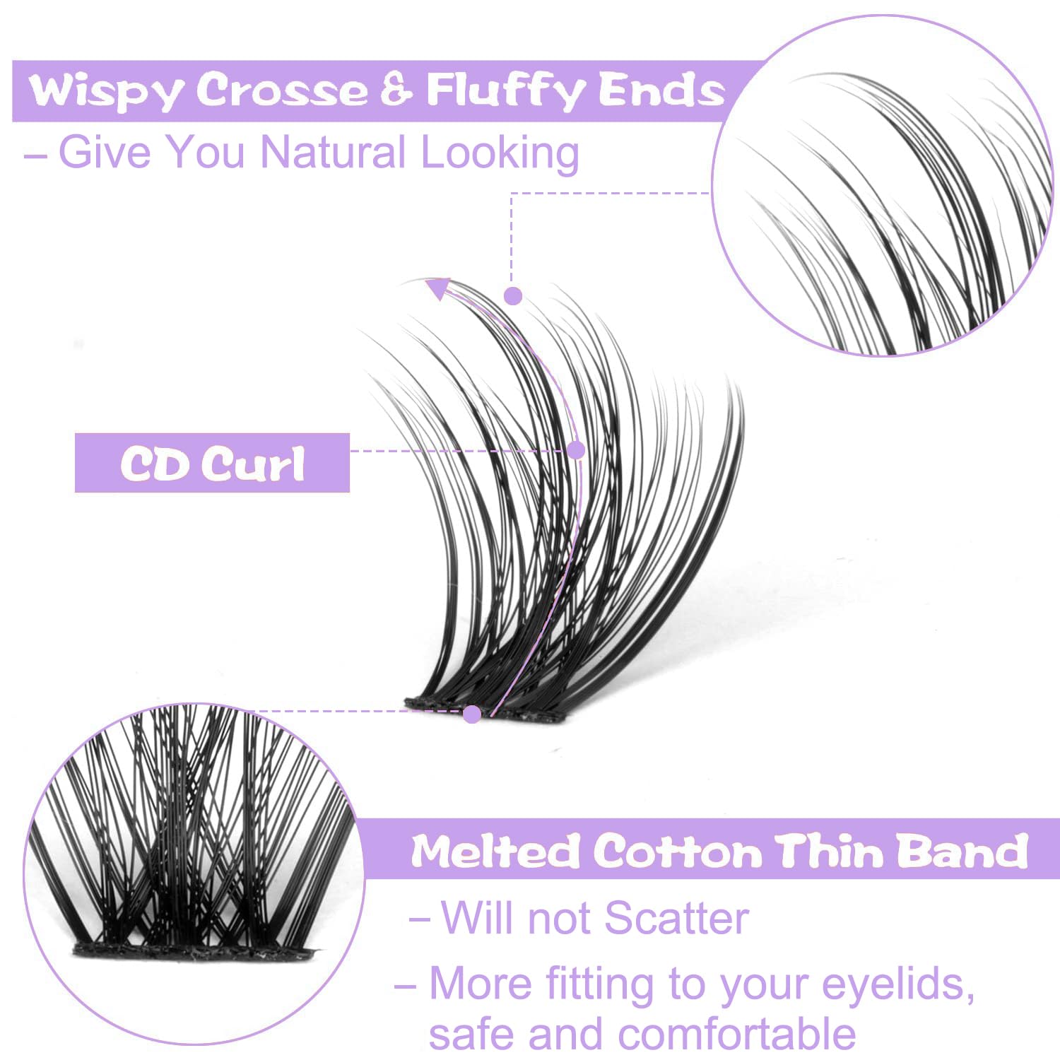 False Eyelashes Clusters 280 Pcs Individual Cluster Lashes 30D+40D Lash Clusters Extensions DIY Eyelash Extension(30D+40D-D,9-16mix) - Image 2