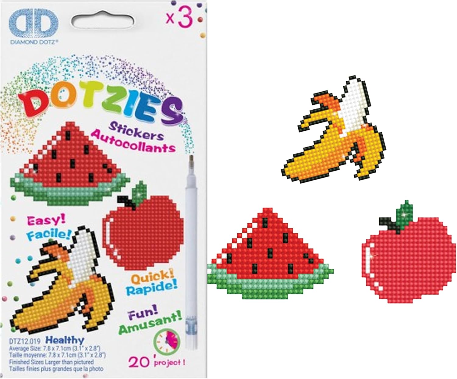 DIAMOND DOTZ Healthy Diamond Painting Kits for Kids - Diamond Art Kits a Relaxing Creative Craft Kit with Dotz Gems