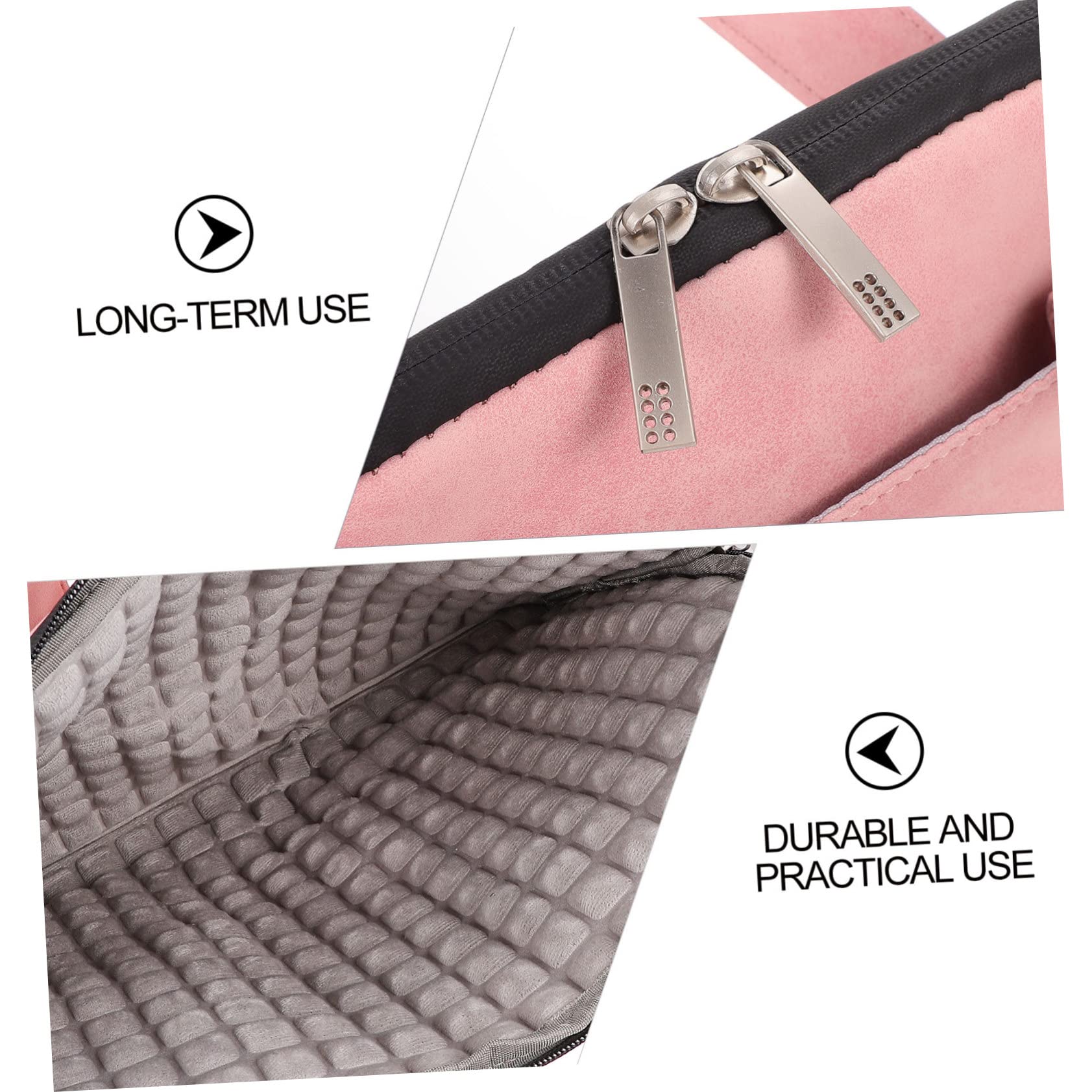 LABRIMP Borsa a Tracolla per Laptop in Pelle Scamosciata Rosa e Protettiva, Stile Classico Semplice, per Uso Quotidiano e Ufficio