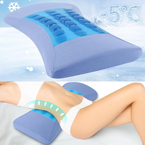 Miniatura 13 de Almohada de apoyo lumbar para cama: almohada de espuma viscoelástica para aliviar el dolor de espalda baja para dormir, almohada ergonómica