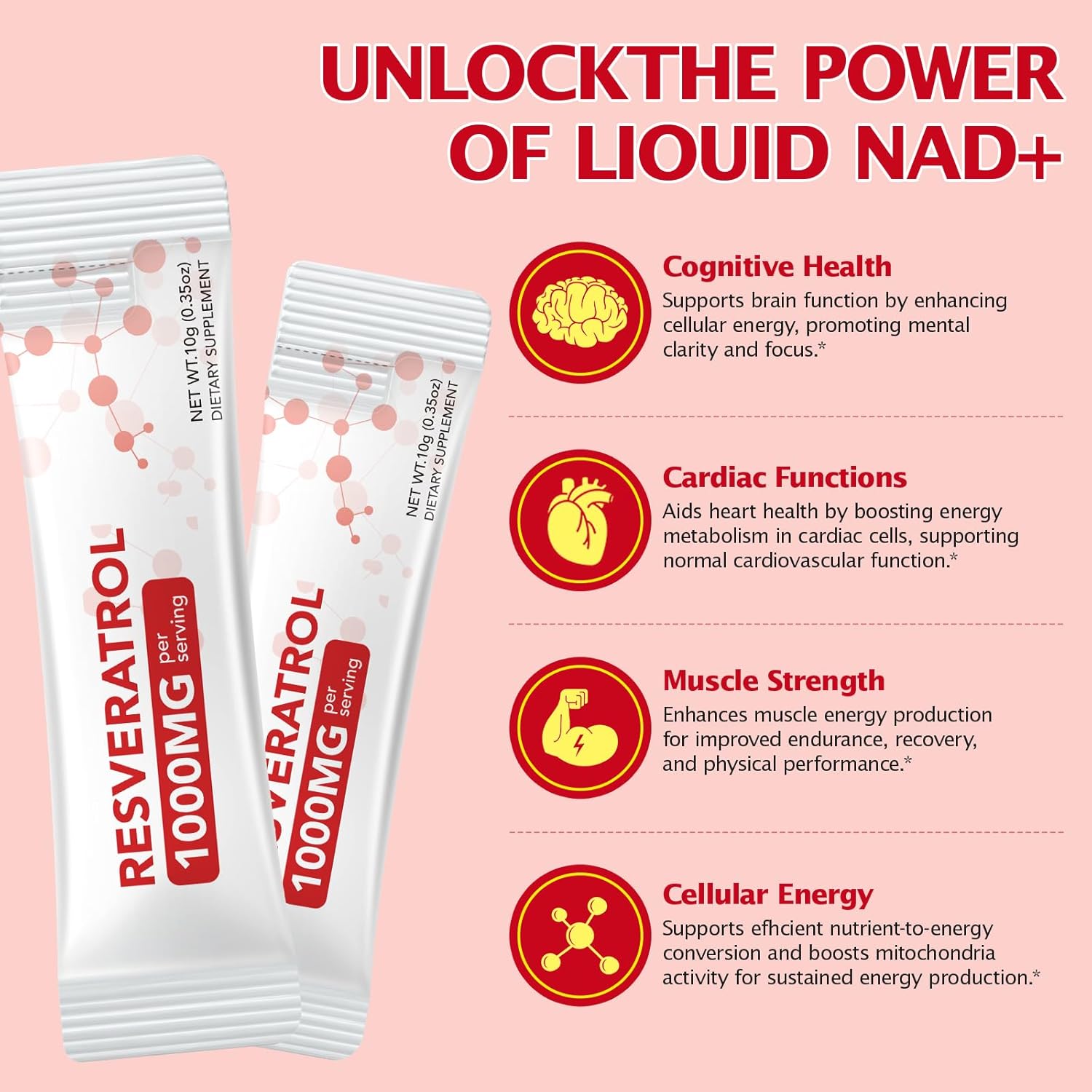 NAD+ Supplement for Women 1000mg - High Potency Cellular Energy Booster with PQQ, Resveratrol - Health, Anti-Aging Support (21pcs) - Image 6