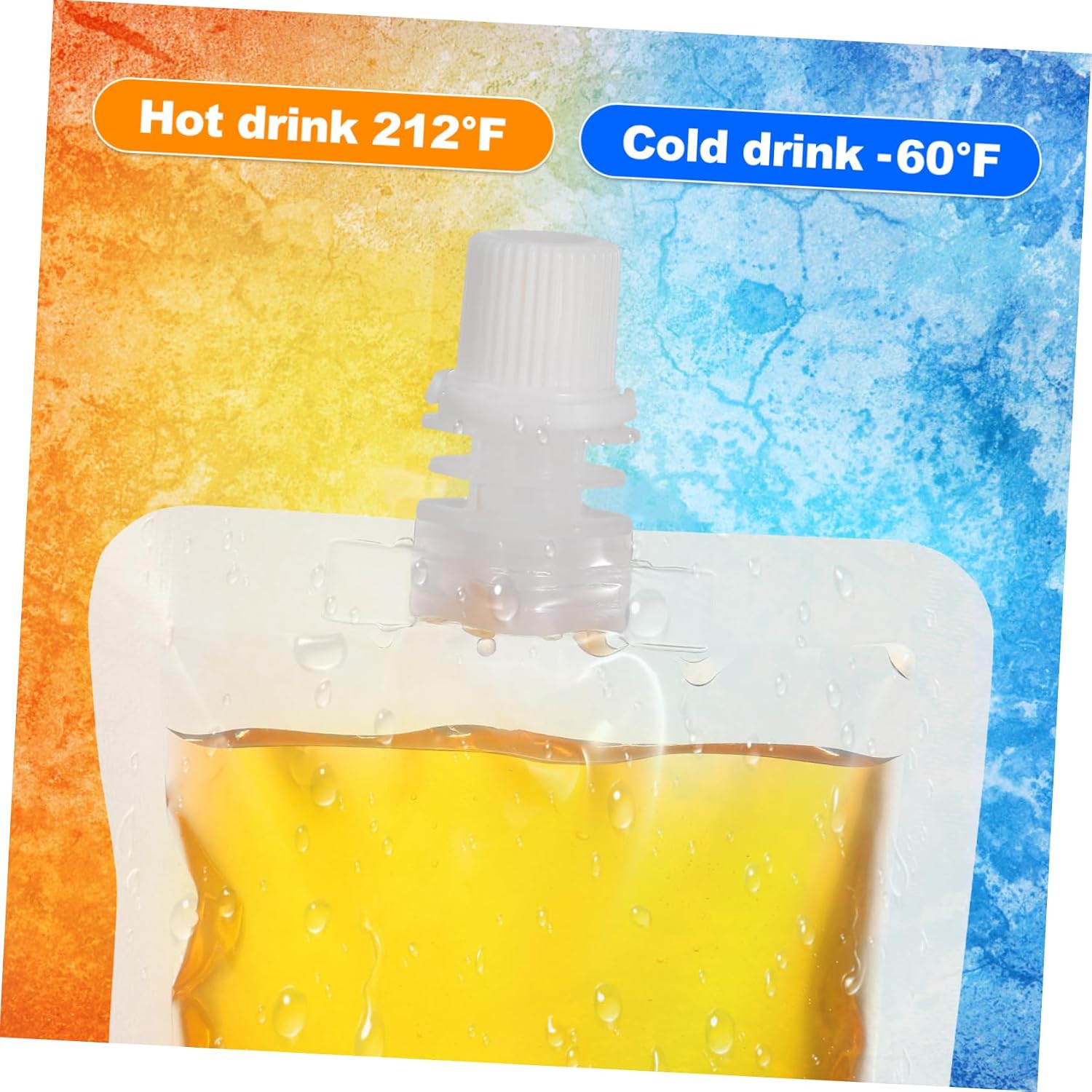SECFOU 50pcs Flask Bags Sipper Plastic Beverage Pouches Leakproof and Sturdy for Outdoor Adventures Camping Hiking