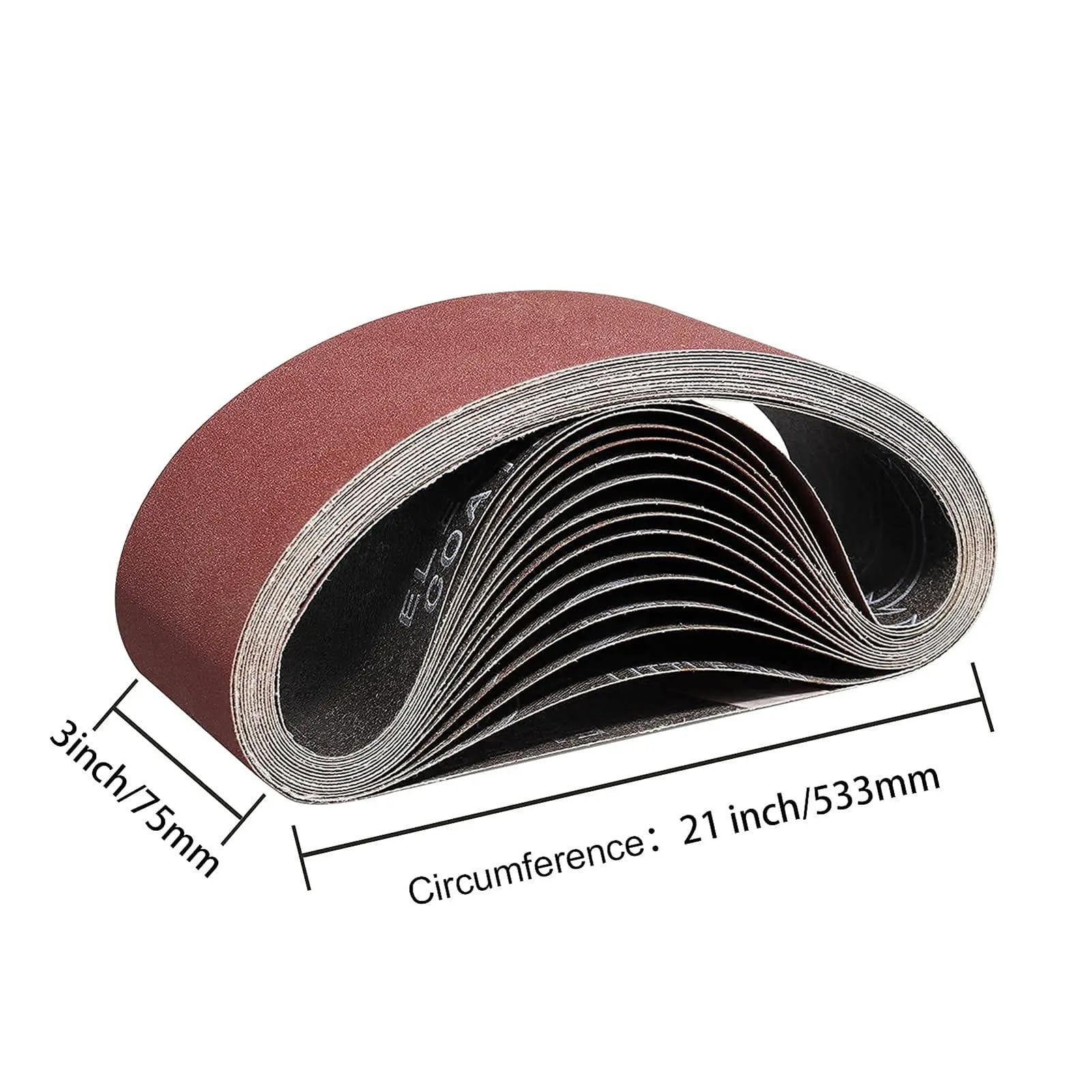 15 szt. Taśmy szlifierskie 3 x 21 cali 75x533 mm do szlifierki taśmowej - Taśmy ścierne(40Grit)