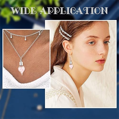 Miniatura 5 de SUNNYCLUE 1 caja de bricolaje 10 juegos de viales de vidrio para hacer collares de 0.108 in de vidrio conmemorativo de acero inoxidable contenedor