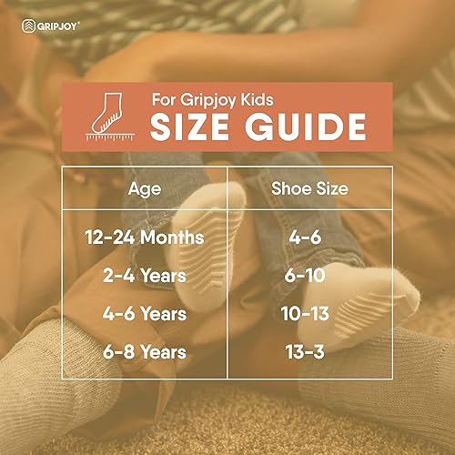 Miniatura 6 de Gripjoy Toddler Socks with Grippers, Non-Slip for Kids, Enhanced Stability, Comfortable Cotton - 4 Pairs
