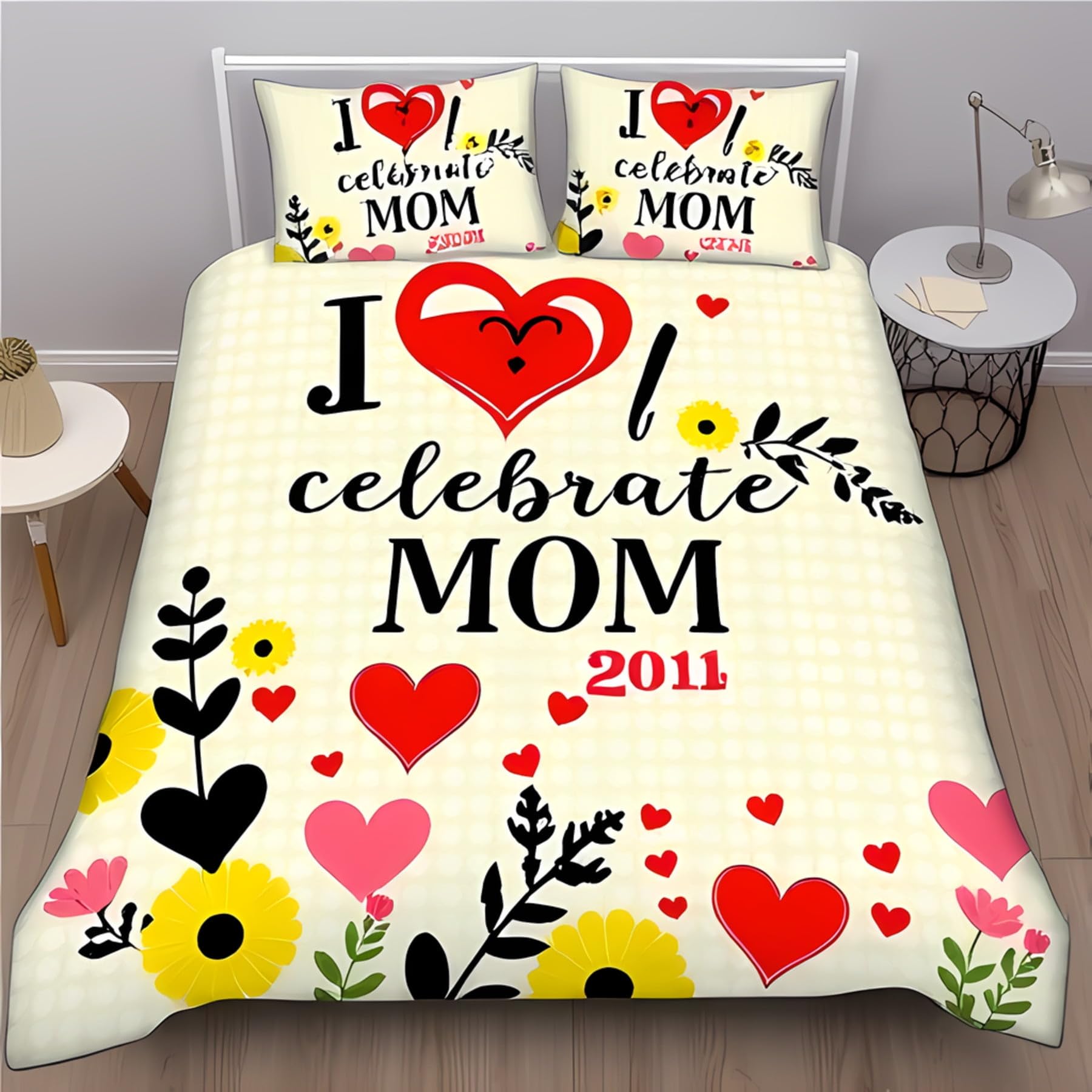 Parure de lit 140x200 moderne fleurie pour illuminer votre chambre chaque matin