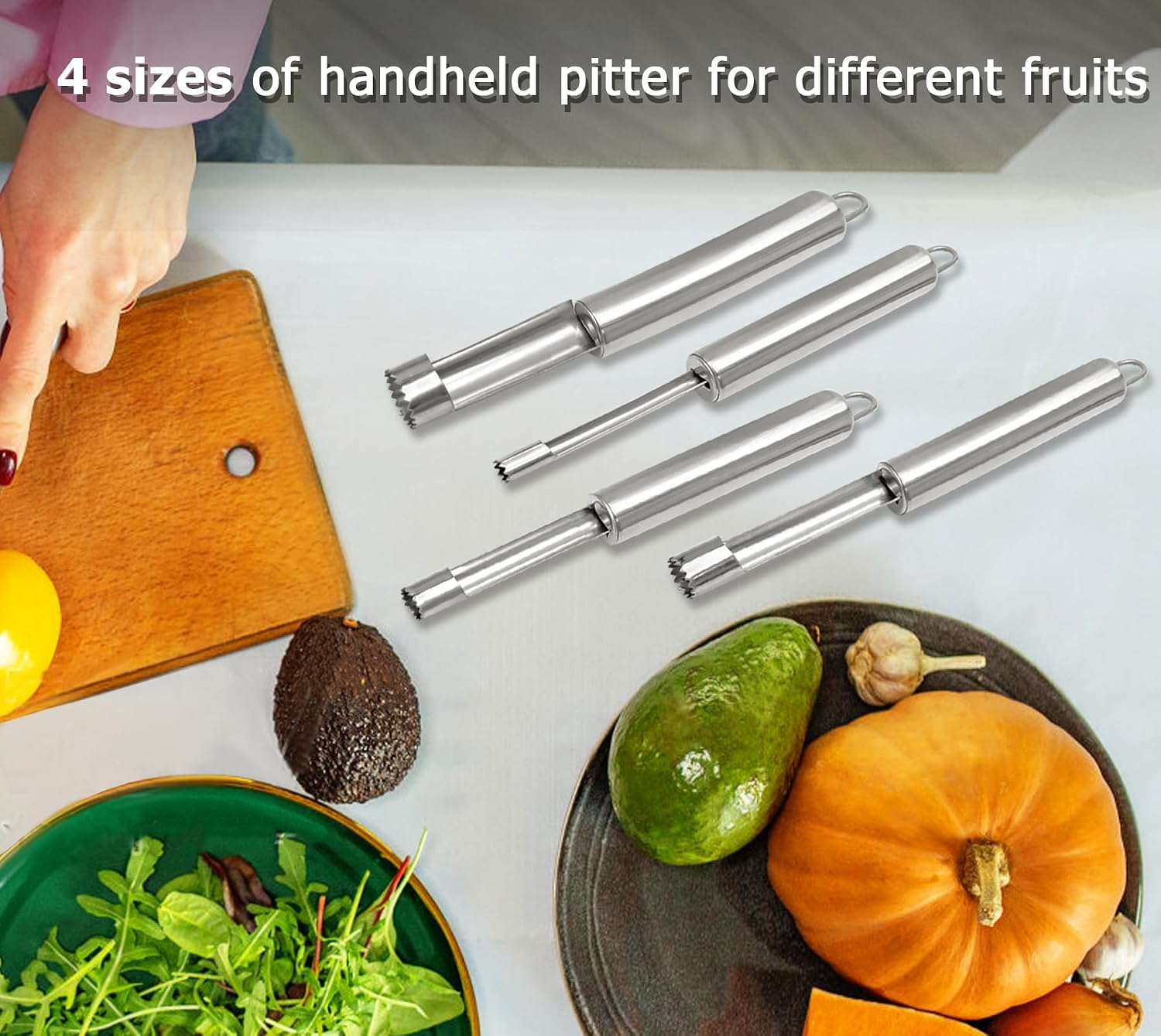4 Pieces Multi-Function Corer and Pitter Set