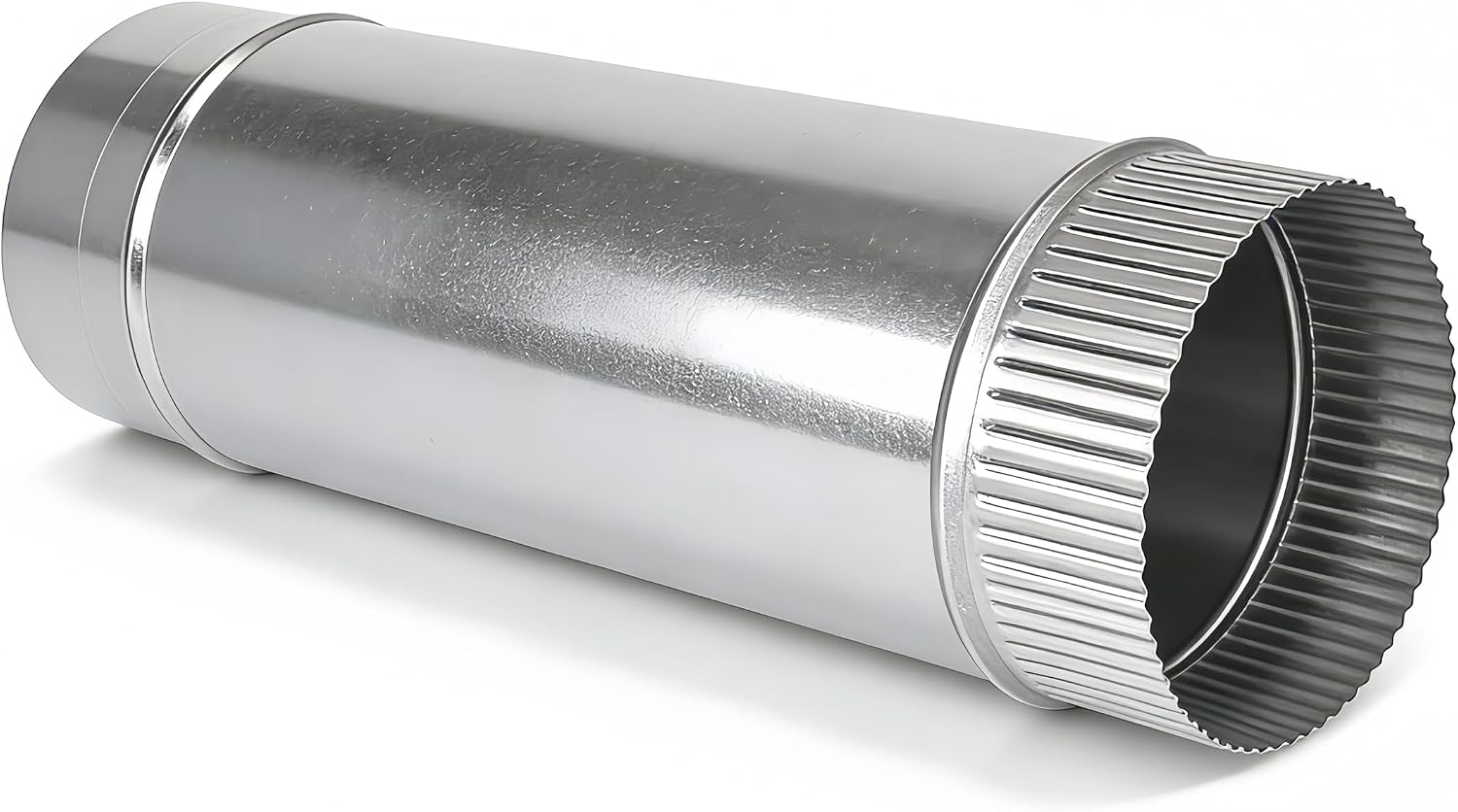 4 Inch Round Galvanized Steel Dryer Duct, 12 Inch, Heavy-Duty Extendable Vent Pipe for Bathroom Fan, Clothes Dryer & Ventilation