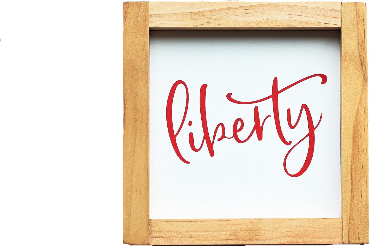 Patriotic Wall Decoration Small Wooden Sign LIBERTY | American Wall Art - vdf/7x7 inches