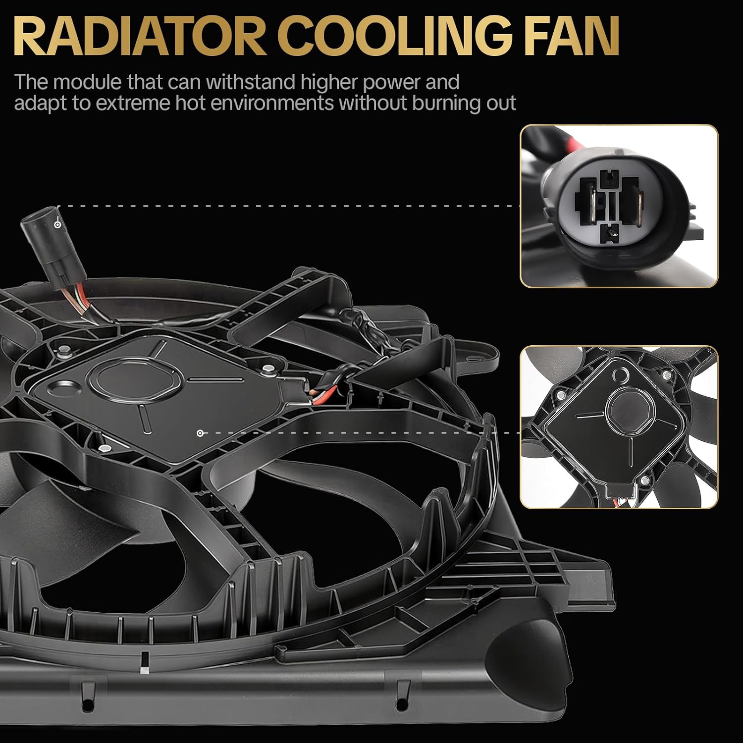 621-601 Cooling Radiator Fan Assembly Fits for 2012-2017 Jeep Wrangler V6 3.6L for 2018-2018 Jeep Wrangler JK V6 3.6L Replaces OE 621601 76366 624080