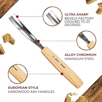 Schaaf Tools 7pc Expansion Carving Set and Schaaf Tools 12pc Foundation Carving Set Bundle