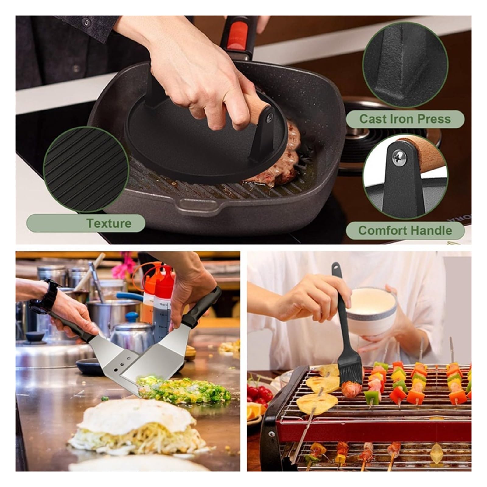 Ensemble d'accessoires for Barbecue à Dessus Plat, spatule, Couvercle, extérieure