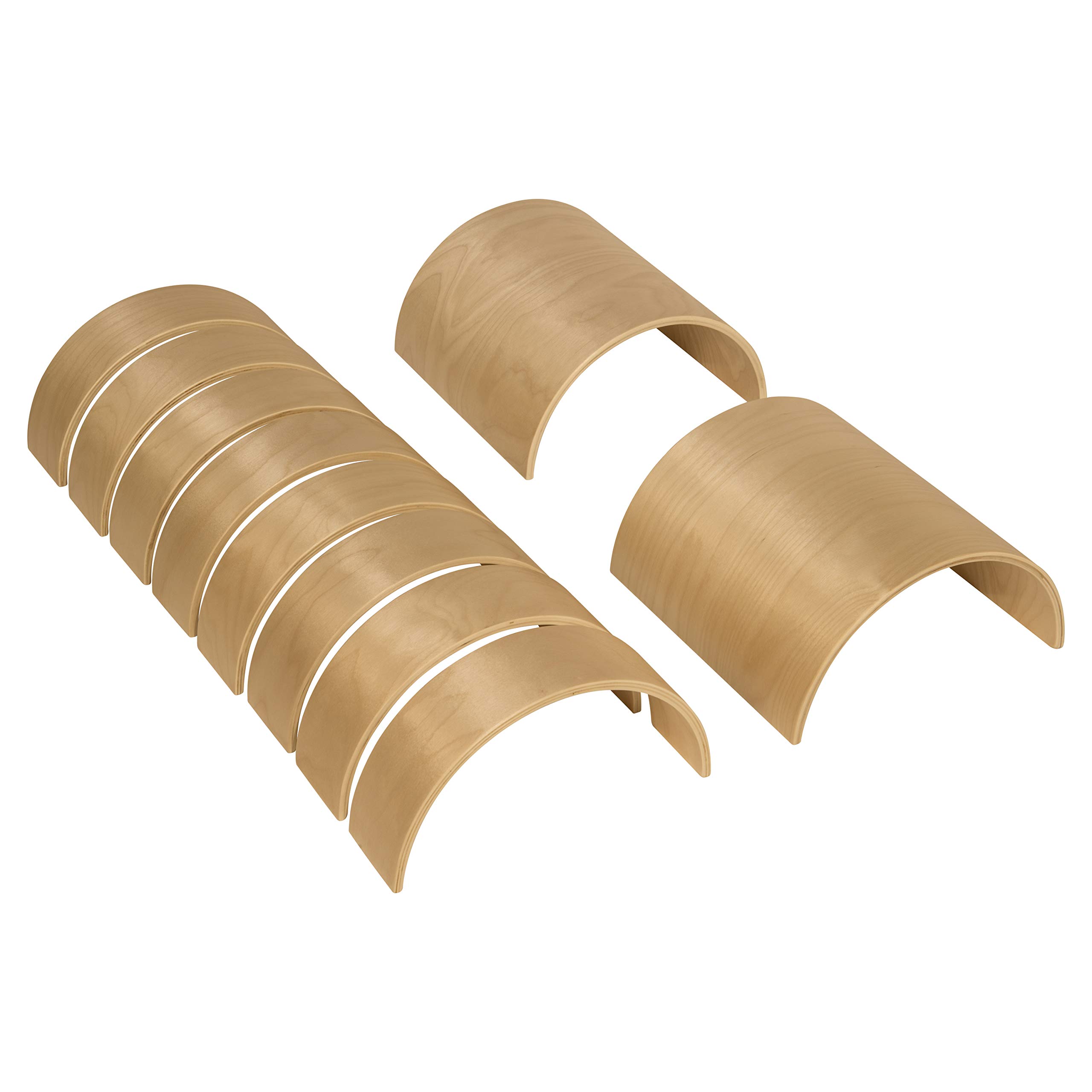 Wood Designs Wooden 10 Piece Block Set, 8 Arches 2 Tunnels, High Quality Natural Birch Blocks for Preschool, Montesorri, Daycare