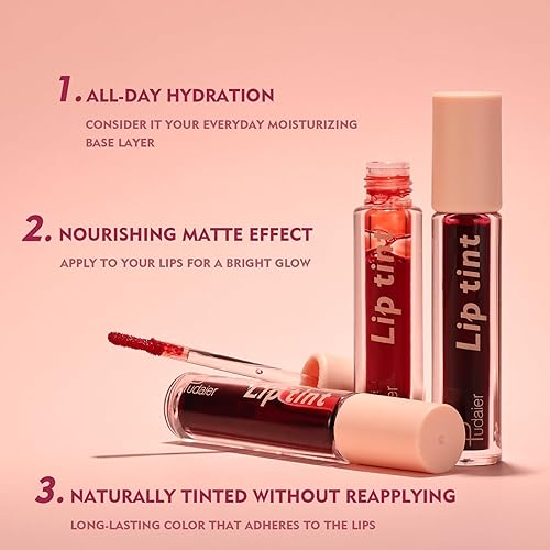 Miniatura 4 de Tinte labial de agua, tinte de labios de larga duración para uso durante todo el día, hidratante, ligero y no pegajoso (03)