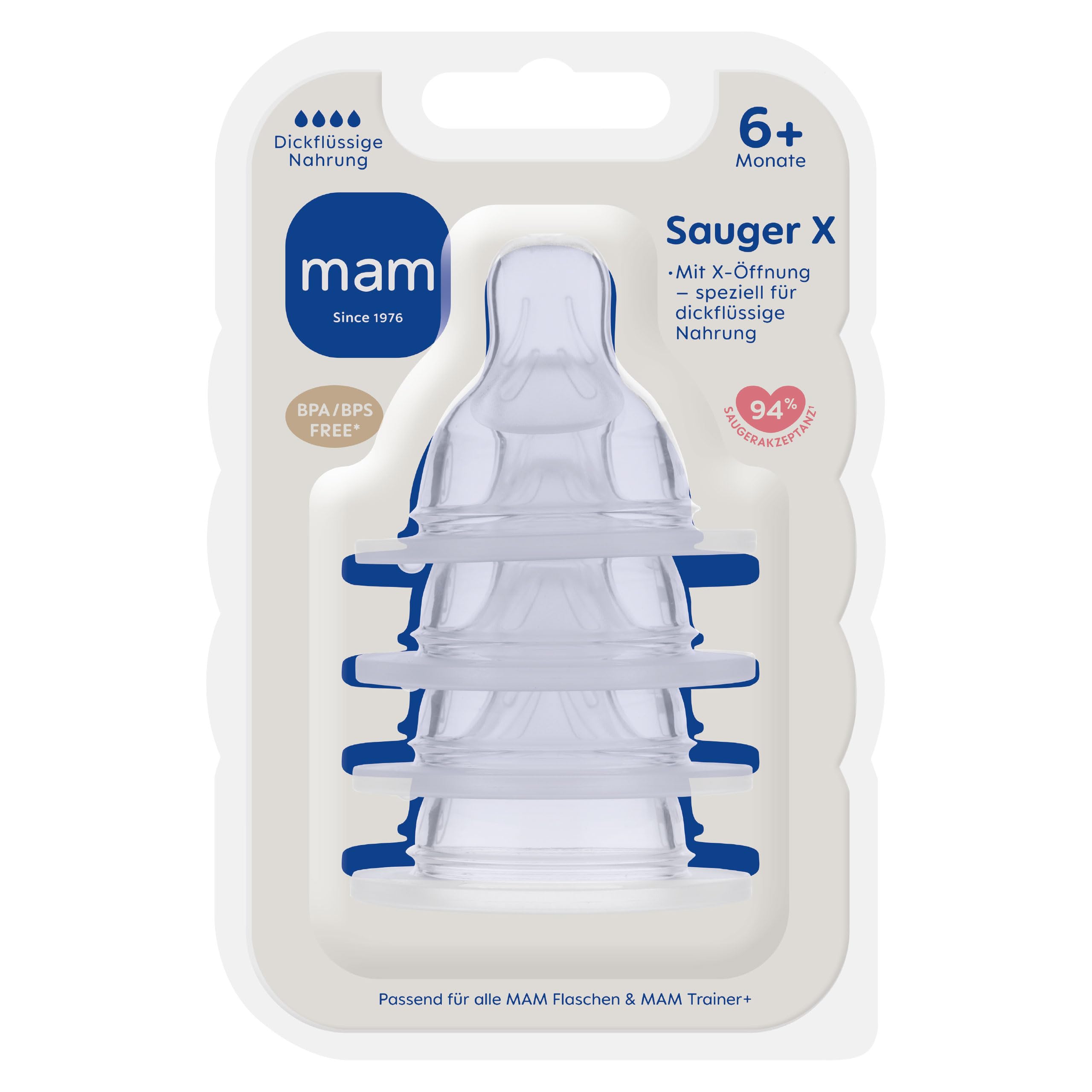 MAM Sauger Set, 4x Sauger Größe X, ab 6+ Monate