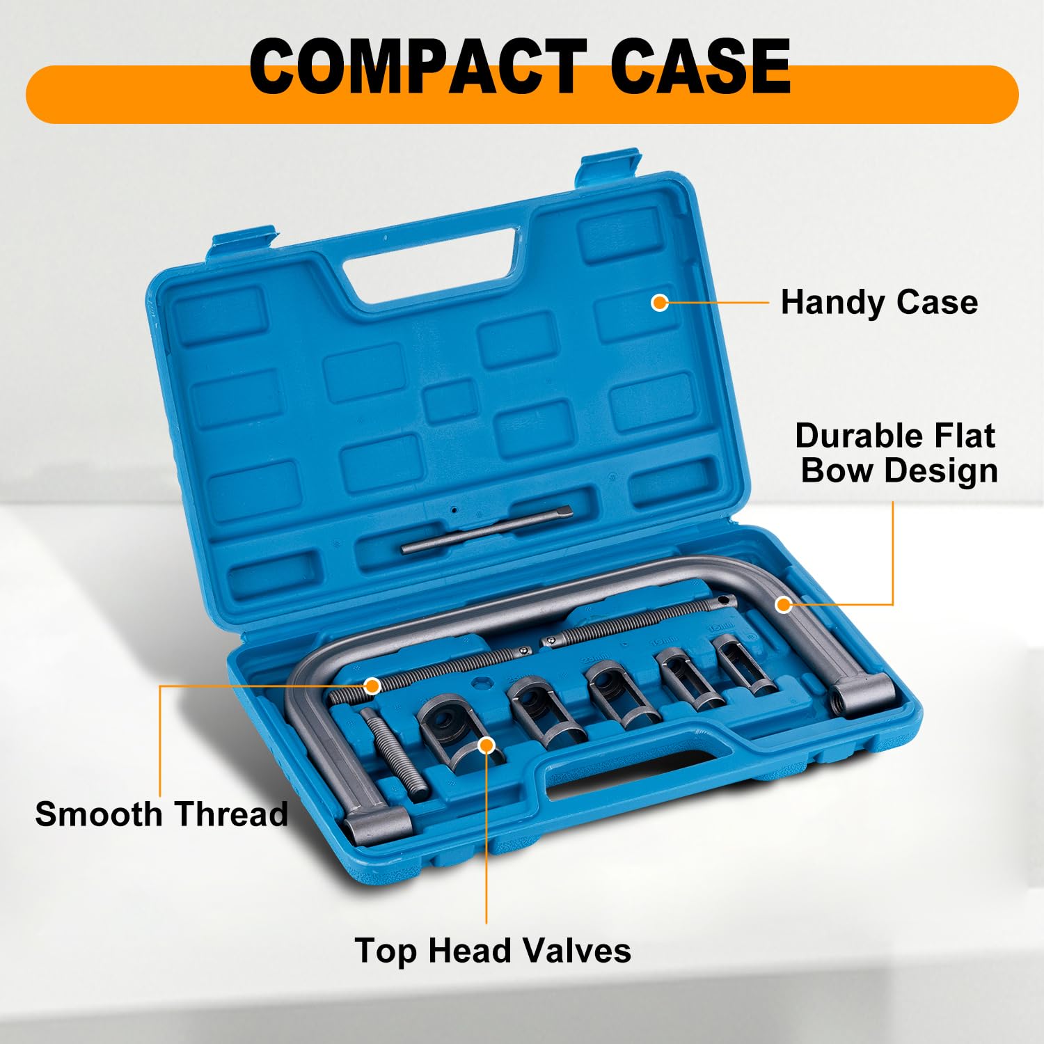 KATSU Tools Kit di Strumenti per compressore per Molle valvole Portatile da 10 Pezzi 5 in 1 per Auto, furgoni, motociclette, Automotive, Modello 450341