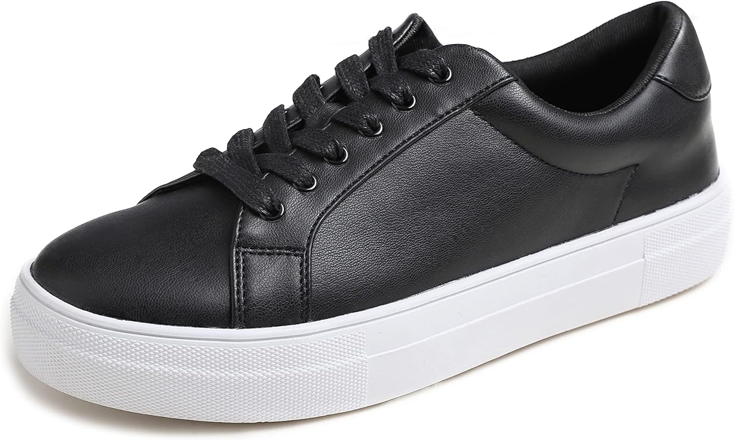 Feversole Women's Featured PU Leather Lace-Up Sneaker,Sneakers Stringate in Pelle PU da Donna Pelle vegana Trapuntata Color Cammello 36 EU