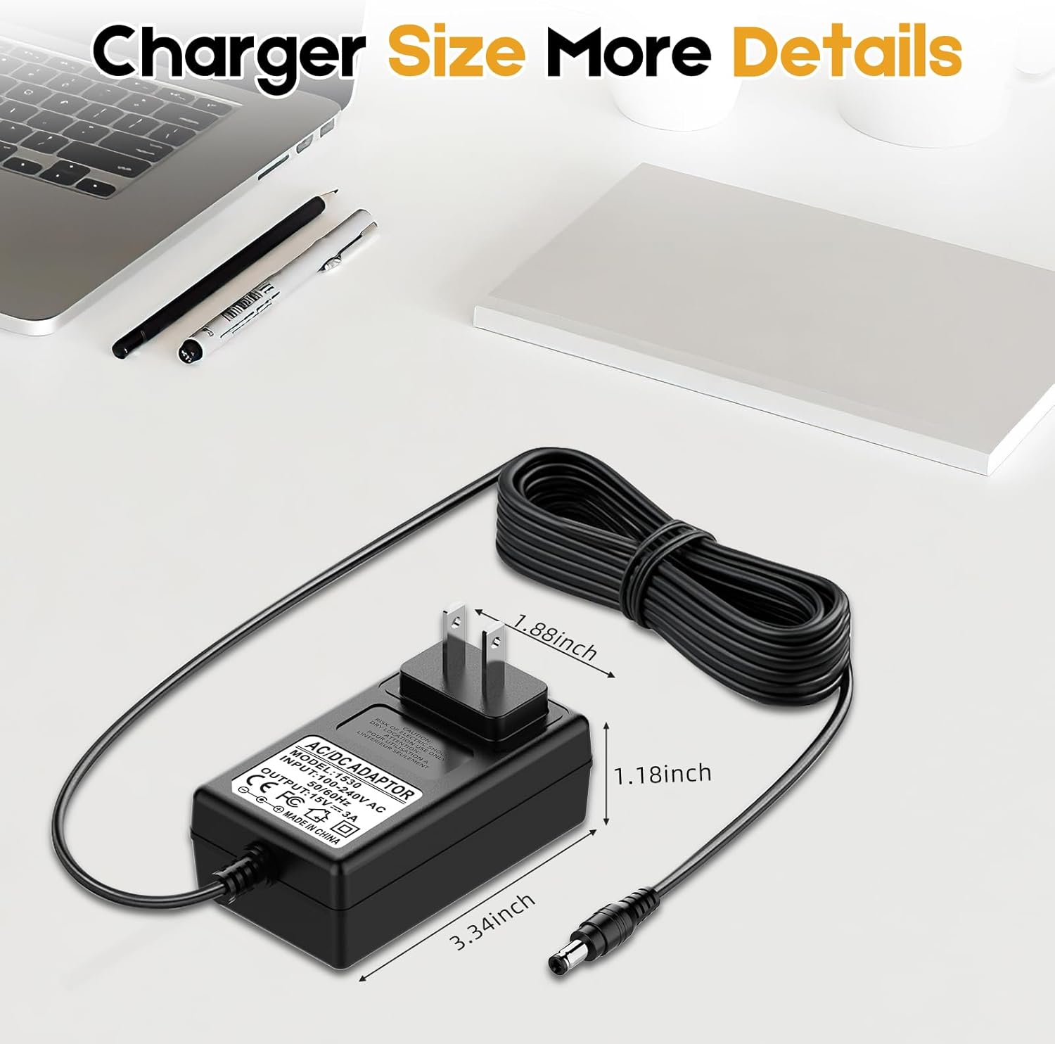 Speaker Charger for Turtlebox Gen 2 & Gen 3,Cisain Replacement Speaker Power Cord for Outdoor Portable Bluetooth 5.0 Turtlebox Gen 3,Black - Image 6